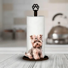Tempat Tisu Dapur Akrilik Motif Yorkshire Terrier dengan Pengait Jejak Kaki, Alas Stabil, Desain Yorkshire Terrier yang Lucu, Rak Gulungan Tisu Dapur untuk Meja, Dapur dan Kamar Mandi, Pengatur Penyimpanan, Tisu Dapur Tidak Termasuk - MultiWarna - View 2