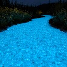 Luminous Resin Stones Glow In The Dark Pebbles - Blue Fluorescent Landscape Rocks For Garden Pathway, Walkway, Patio, And Outdoor Yard Decor - Luminous Stone - View 8