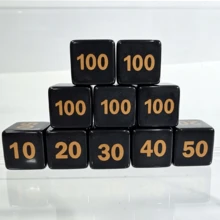 10 قطع مجموعة نرد أكريليك، نرد ألعاب طاولة بحجم قياسي 16 مم، إكسسوارات ألعاب تقمص الأدوار، لوازم الحفلات - متعدد الألوان - مشاهدة 6
