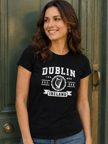 Neverless Dublin Ireland Retro Vintage Y2K Graphic T-Shirt Unisex Streetwear - Black - View 3