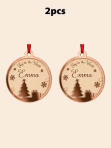 Custom Christmas Ornament, Personalized Name & Text Tree Hanging Decor, Elegant Holiday Keepsake, Customized Text Xmas Pendant For Home Party Decor, Customizable Gift For Family, Christmas Tree Decoration, Christmas Gift 2026, Living Room Decor - Style a - View 13
