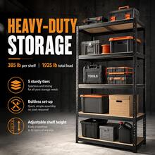 Royalswill Heavy-Duty Multi-Purpose Shelving, 150 Cm/180 Cm Screw-Free Storage Racks, Industrial Storage Racks, Extremely High Load-Bearing Capacity, Adjustable Shelves, Suitable For Living Rooms, Kitchens, Garages, Workshops, Supermarkets And Shops - Silver - View 2