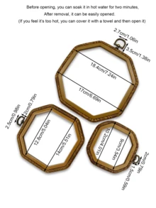 Octagonal Vintage Wood Grain Embroidery Hoop With Hanging Ring, 3 Sizes Available: 9/12.8/17cm, Suitable For Cross Stitch, Velvet Embroidery And Various Handmade Embroidery - Antique Octagonal - View 10