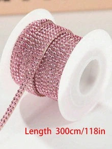 5م/لفة شريط الراين DIY، مناسب لديكور السيارة بالكريستال والألماس، ديكور السيارة بالألماس، شريط الراين DIY ذاتي اللصق للأعمال اليدوية - صفين من الماس - مشاهدة 17