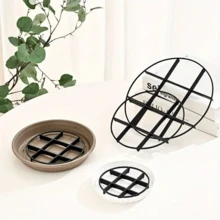 3 PiecesPlanting Tray Set: Brand New Drainage Rack, Corrosion Resistant, Reusable Mesh Mat, Breathable Plastic Base, Round Plastic Plant Tray Set, Indoor And Outdoor Plant Riser, Plant Pot Holder, Suitable For Indoor And Outdoor Gardening Activities - Multicolor - View 4