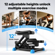 MERACH New 3-In-1 Stair Climber, Mini Steppers For Exercise At Home With Large Stride & Shock Pad Design, With Resistance Bands For Full Body Workout, 330 LBS Capacity Exercise Equipment - 3-in-1 Mini Steppers - View 5