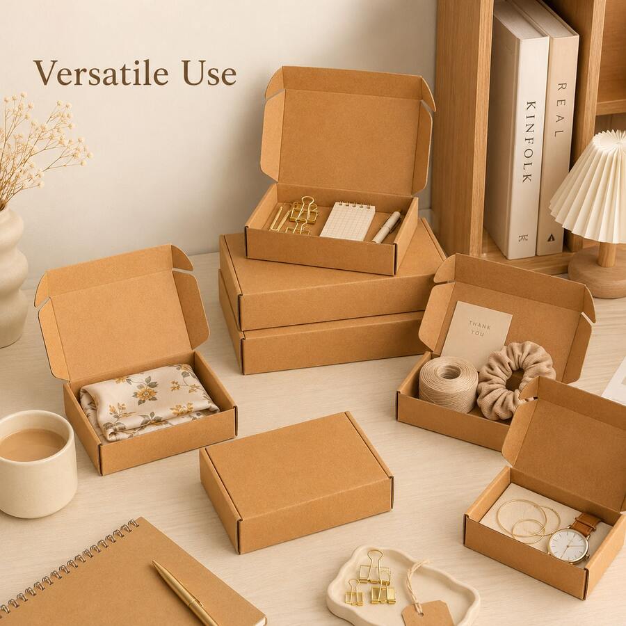 10pcs Cardboard Boxes, Multiple Sizes Available, 3-Layer Corrugated Cardboard Boxes, Shipping Boxes, Postal Cartons, Express Packaging Boxes, Suitable For Retail Product Packaging For Individual Small Businesses, Mailing And Shipping - Packaging Box - View 1