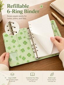 A6 Loose-Leaf Planner, Star & Polka Dot Loose-Leaf Diary, Replaceable Inner Pages, Daily Schedule Memo, Suitable For Work, Study, Office, Back To School Supplies, School Essentials And First Day Of School, Only Includes Cover And Inner Pages - Multicolor - View 3