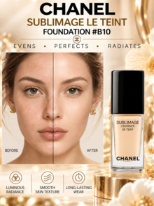 CHANEL Luxury Foundation #B10, 4.5ml Sample, Smooth Skin Texture, Long-Lasting Finish, Lightweight Texture, Non-Dulling, Suitable For Multiple Skin Types - #B10 - View 10