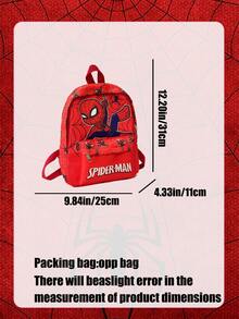 asmodee Marvel Spider-Man All-Over Print Casual Backpack, Bold Spider Mask Front Graphic Daily Bag, Full Print Spider-Man And Cobweb Pattern, Adjustable Thickened Shoulder Straps - Multicolor - View 3