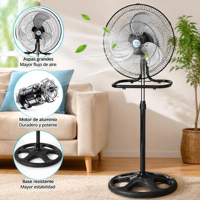 Pedestal Fan, 18-Inch 3-Blade Oscillating Fan, For Rooms And Long Spaces, Offices, Warehouses, 3-Speed Fan, Practical, Easy To Install