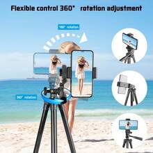 130cm Aluminum Alloy Tripod With Phone Holder, Compatible With IPhone, Android Phones And Action Cameras, Suitable For Video Recording, Selfie, Live Streaming, Stylish Black Aluminum Alloy Tripod - View 5