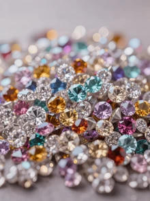 1000pcs/Set Art‑Made Crystal Gemstones And Rhinestones, Suitable For Vase Filling, Tabletop Decoration, Cosmetic Storage Box, Jewelry Box Filler, Nail Art DIY Accessories, Wedding Party And Christmas Party Decorations. - Multicolor - View 2