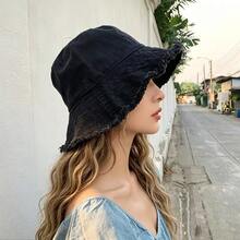 1pc Solid Color Tassel Bucket Hat, UV Protection Sun Hat, Suitable For Beach Vacation, Travel And Daily Street Wear - Women's Bucket Hat - View 14