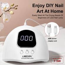 UV LED Nail Lamp, 21 LEDs Gel Nail Dryer For Fast Curing With LCD ...