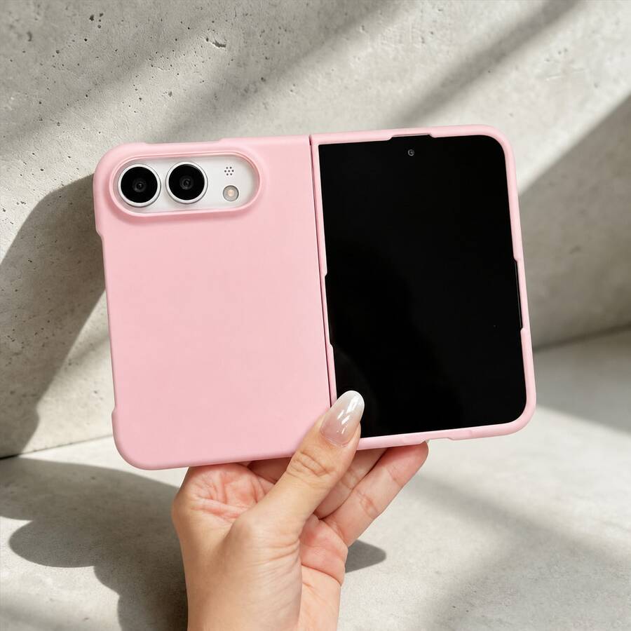 Compatible With Iphone 18 Duo Foldable Phone Case, Ins Macaron Solid Color Skin-Feel Case, Split Dual-Piece Design, Delicate Silicone Touch, Full Coverage Anti-Drop & Dirt-Resistant, Minimalist Unisex Protective Shell - Pink - View 1