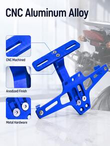 Motorcycle License Plate Bracket Universal Adjustable Tail Tidy Fender Eliminator Kit 1pc CNC Aluminum Alloy License Plate Holder Multi-Slot Rear License Plate Frame Motorcycle Street Bike Sport Bike Rear Tail Installation Accessory - A - View 7