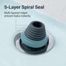 1pc Universal Bathtub Stopper - Leak-Proof Threaded Plug, Suitable For Bathtub, Sink, Bathroom Drain, Multi-Purpose Sink And Kitchen/Laundry Room Drain; Fits Most Drain Holes; Comes With Suction Cup For Convenient Storage; Home And Bathroom Accessory. - Multicolor - View 3