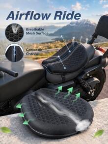 Bantalan Jok Motor, Bantalan Jok Gel TPE Sarang Lebah 3D Universal, Bantalan Jok Motor Berbentuk Kelopak Bunga yang Bernapas dengan Saluran Udara Tengah dan Tali Pengikat yang Dapat Diatur, Desain Peredam Guncangan dan Peredam Tekanan untuk Berkendara Jarak Jauh, Cocok untuk Motor Cruiser, Skuter, dan Motor Touring - A - View 9