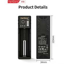 VariCore 5V 2A USB Smart Independent‑Channel Battery Charger, 2/4‑Bay 3.7V Li‑Ion Charger For 18650, 14500, 16340, 26650 Rechargeable Batteries - Black - View 3