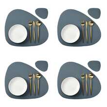 16pcs Blue Placemats & Coasters Set (Placemat + Coaster), Triangle Placemats, Table Decor Placemats, Holiday Gift Placemat Set (2pcs Set Includes 1 Placemat + 1 Coaster) (4pcs Set Includes 2 Placemats + 2 Coasters) (8pcs Set Includes 4 Placemats + 4 Coasters) - SH-cD Blue - View 1