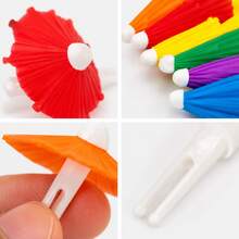 6 Peças Mini Guarda-Chuvas Coloridos para Drinks e Decoração de Copos - Visão 4