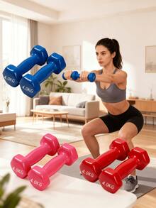 1set/2pcs أثقال لياقة بدنية لتدريب القوة وبناء العضلات، مصنوعة من معدن صلب، مقاومة للانزلاق والتآكل، مناسبة للتمارين في المنزل والصالات الرياضية والمكاتب، قابلة للاستخدام للبالغين والمراهقين - لون عشوائي - مشاهدة 1