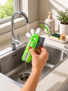 2pcs 3-In-1 Cup Lid Cleaning Brush - Multi-Functional Brush, Suitable For Insulated Cup Lids, Water Bottle Lids And Cups, Detachable Mini Brush, Can Clean Hard-To-Reach Areas (Cute Cartoon Design) - View 4