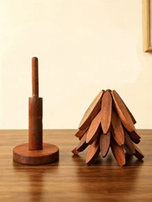 5-Piece "Insulated Tree" Solid Wood Heat-Insulating Mats, High-Temperature Resistant Placemats, Solid Wood "Christmas Tree" Pot Holders, Coasters, Enameled Pot Holders, Tree-Shaped Design Household Heat-Resistant Tableware Mats, Premium Coasters, Autumn Home Decor, Christmas Home Decorations, Kitchen Decorations And Accessories, Pink Room Decorations, Autumn Home Decor, Bedroom Decorations, Office Decorations, Garden Decorations, Christmas, Birthday Decorations, 2026 Christmas Gifts, Christmas Decorations, Christmas Gifts, Candy Bags, Christmas Ornaments, Party Decorations, Christmas Home Decorations - Multicolor - View 2