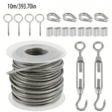 304 Stainless Steel Wire Rope, PVC Coated Cable, 2.0mm, Length 10/25/50/60m, Suitable For Hanging Picture Frames, Curtains, Deck Railings, Clotheslines - Silver - View 9