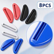 8Pcs Toothpaste Squeezer, 4 Colors Randomly Shipped, Manual Rolling Tube Wringer & Toothpaste Dispenser, Reusable No-Waste Squeezing Tool For Toothpaste & Face Wash, Bathroom, Kitchen, Dorm, Back To School & Halloween Gift - One Size - View 3