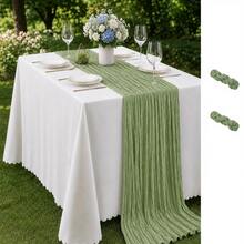 16 Pack Sage Green Cheesecloth Table Runner,Gauze Table Runner, Boho Rustic Semi Sheer Cheese Cloth Fabric Table Decor For Wedding, Party, Baby Shower, Bridal Shower, Birthday, Farmhouse Dining, Garden, Engagement And Home Decor - Sage Green - View 7