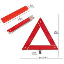 1 Red Reflective Warning Triangle With Storage Box, Compact And Portable, Suitable For Road Emergencies, Road Emergency Equipment, Vehicle Emergency Supplies, Travel Safety Accessories, Essential Car Supplies, Car Safety Tools - Warning Sign - View 5