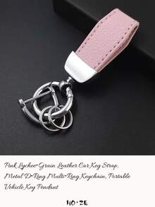 4/3/2/1pc Electroplated Car Key Cover, Leather Keychain, Bag Pendant, Anti-Scratch Protective Case, Car Accessories, Daily Carry Ornament - Multicolor - View 19