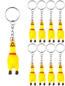 Squeaking Chick Novelty Keychain,Animal-Shaped Screaming Chick Key Ring,Backpack Charm,Funny Mini Prank Keychain,DIY Car Key Accessory,Gifts - Multicolor - View 2