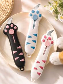 1pc Cute Cat Paw Shaped Multi-Function Craft Knife, Manual Retractable Blade For Safer Use, Lightweight Portable Hand Tool For Paper Cutting, Parcel Opening, DIY Crafts - A - View 5