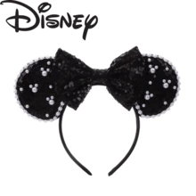 Disney 4Pcs Mouse Ear Headbands, Pearl Trim Glitter Sequin Bow Hair Hoop Set For Theme Park, Holiday & Cosplay Event - Multicolor - View 13