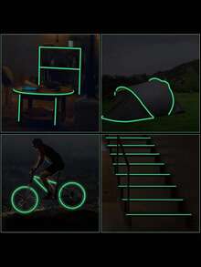 Green Fluorescent Glow-In-The-Dark Tape, Self-Luminous Night Glowing Adhesive Tape, Anti-Slip Decorative Tape For Stairs, Stage, Warning Marking,1pc - A - View 2
