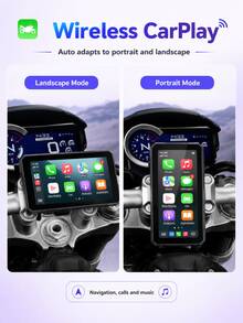 Motorcycle CarPlay Screen, Wireless CarPlay And Android Auto, Equipped With 5-Inch HD Screen And Adjustable Bracket, Supports Wireless Audio/Navigation, Battery Not Included - MP5 - View 3