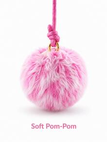1pc Leopard Print Fur Ball Car Interior Rearview Mirror Hanging Ornament, Personalized Car Interior Decor Pendant - A - View 5
