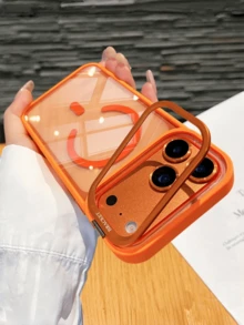 Minimalist Magnetic Clear Phone Case For IPhone 17 Air 16 15 14 Plus 13 12 11 Pro Max, Camera Kickstand Protective Cover - Cherry Red - View 10
