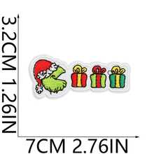 The Grinch 1 Set 12 Pcs Patch Bordir Kain Motif Monster Hijau untuk Dekorasi Natal, Stiker Patch Pohon Natal, Label Bordir Hadiah DIY - A - View 8