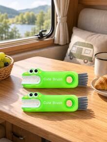 2pcs/Set 3-In-1 Cup Lid Cleaning Brush, Multi-Functional Brush Suitable For Travel Cup Lids, Water Bottle Caps And Cups, Detachable Mini Brush Can Clean Hard-To-Reach Areas, Cute Cartoon Design - View 10