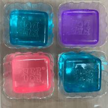 4pcs/Set Transparent Ice Cube Squeeze Stress Relief Toy, Jelly Clear Ice Cube Shape Macaron Multicolor Options, Clear Jelly Shell With Delicate Fluid Inner Core, Soft And Smooth Rebound When Pressed, Squeeze And Knead To Release Anxiety, Popular Stress Relief Toy - Multicolor - View 6