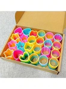 1/6/12/24/36/48pcs Mini Classic Rainbow Spring Toy, Spring Rainbow Loop, Suitable For Magic Parties, Carnival Parties, Small Gifts, Perfect Gift Fillers, Retro Stress Relief Toys, Christmas Party Atmosphere Supplies (Random Color And Style Shipping) - Multicolor - View 8