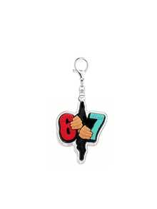 2D Flat Fun "67" Number Keychain - SIX SEVEN 67 Robot Keychain,Bag & Wallet Accessory, Daily Outfit Decoration, Perfect Birthday Gift Choice. Suitable For Mother, Father, Graduate And Teacher Birthday Gifts. - Multicolor - View 15