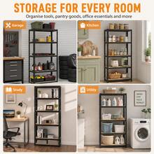 Royalswill Heavy-Duty Multi-Purpose Shelving, 150 Cm/180 Cm Screw-Free Storage Racks, Industrial Storage Racks, Extremely High Load-Bearing Capacity, Adjustable Shelves, Suitable For Living Rooms, Kitchens, Garages, Workshops, Supermarkets And Shops - Silver - View 10