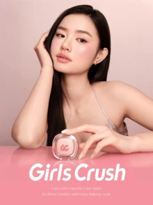 Girls Crush 2-in-1 Satin Blush & Blush Highlighter Makeup, Dua Hasil Akhir Blush yang Berbeda, Tekstur Ringan dan Halus, Warna yang Dapat Dibangun, Efek Satin Alami & Kilau Dewy, Cocok untuk Riasan Wajah Sehari-hari - #115 Terkena Sinar Matahari - View 9