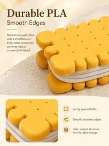 Cookie-Shaped Cable Organizer, Compact And Cute, Easy To Assemble, Simulated Cookie Desktop Storage - Multicolor - View 4