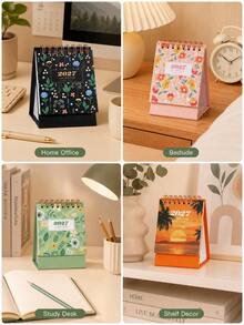 2027 Floral Paper Desktop Calendar, Spiral Bound Vertical Desk Calendar With Decorative Cover, Compact Date Planner, Suitable For Home Office, Desk, Bedside Table, Bookshelf Decoration, Christmas Daily Organization - One Size - View 10